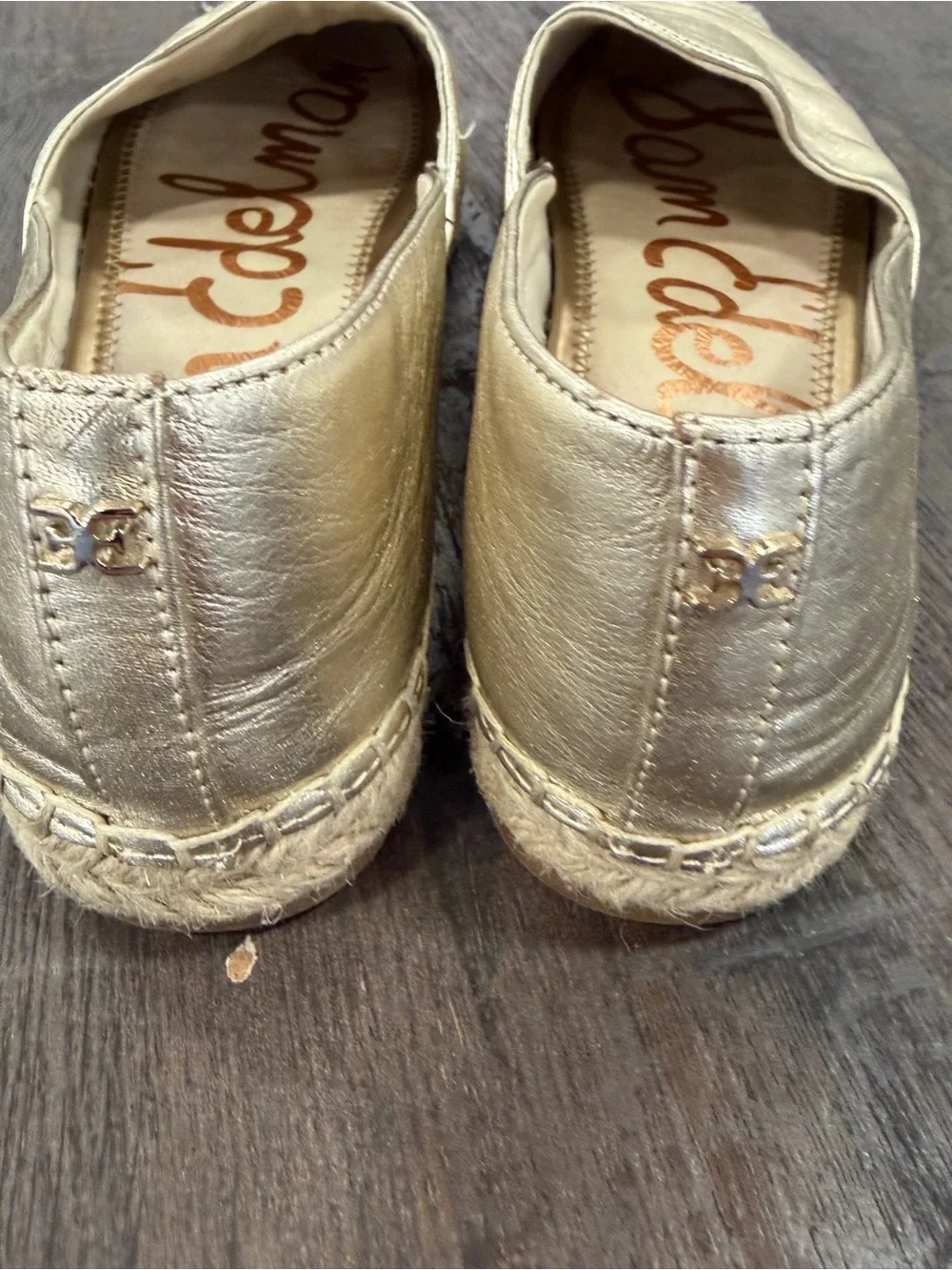 Sam Edelman Metallic Gold Espadrille Slip-Ons